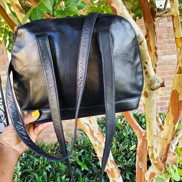 Vintage PERLINA New York Drop Handle Leather Shoulder Bag - Picture 7 of 14